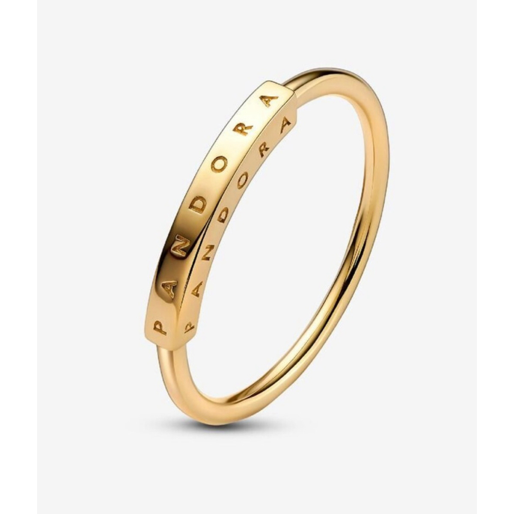 NEW❗️Pandora 14k Yellow Gold Signature I-D Ring Size 60(9.25) - Picture 6 of 8